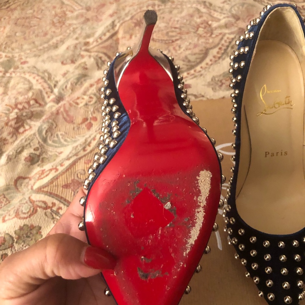 Christian Louboutin Billy 120 Velvet Eclipse heel